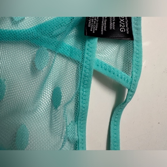 NWT Rene Rofe Teal Babydoll T-String 2 Piece Set - Picture 7 of 13